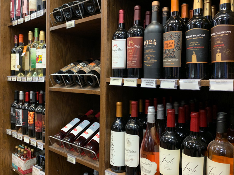 wall of wine